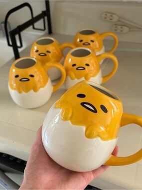 Gudetama Egg-Shaped Ceramic Mug - Cute Character Coffee Cup